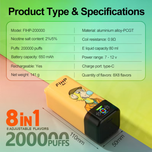 FIHP 200K Puffs 8in1 F