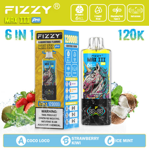 Fizzy Max Ill 120K Puffs E Fizzy Max Ill 120K Puffs E