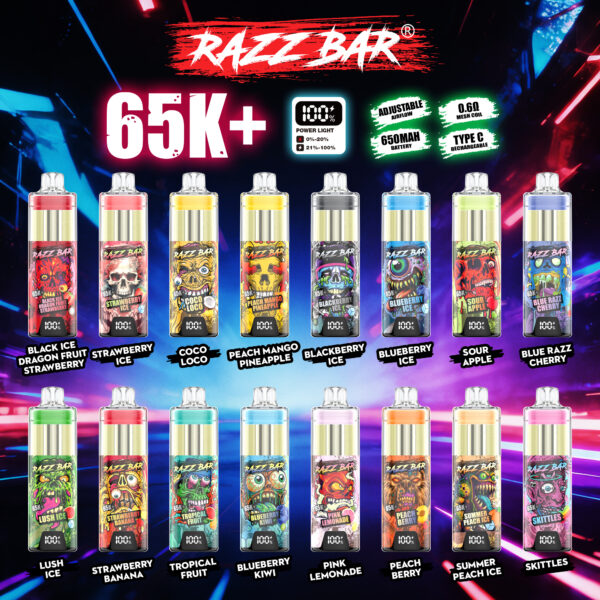 Razz Bar 65K+ Puffs B Razz Bar 65K+ Puffs B