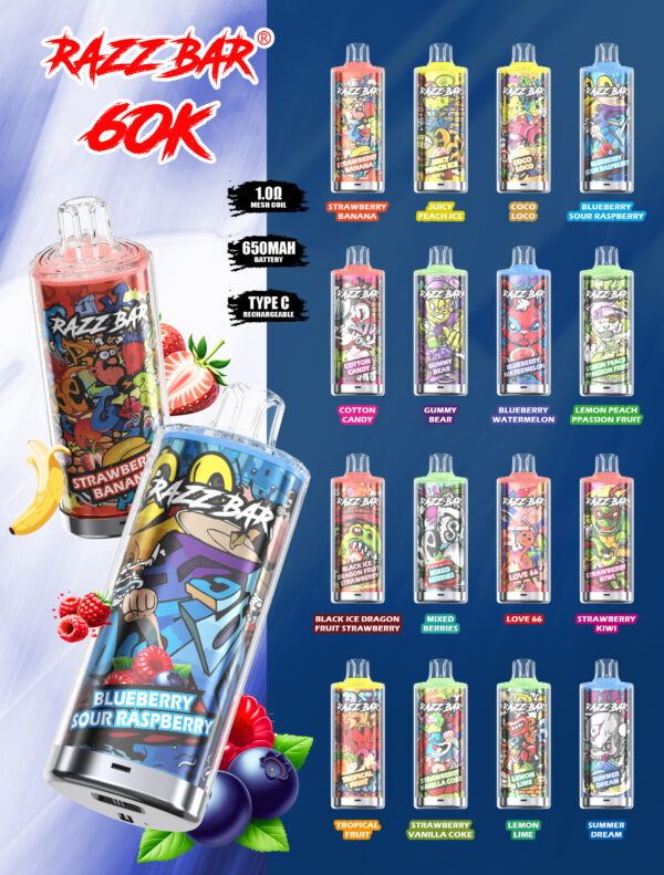 Razz Bar Crystal 60000 Puffs B