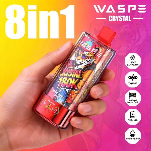 Waspe Crystal 8in1 180K Puffs D Waspe Crystal 8in1 180K Puffs D