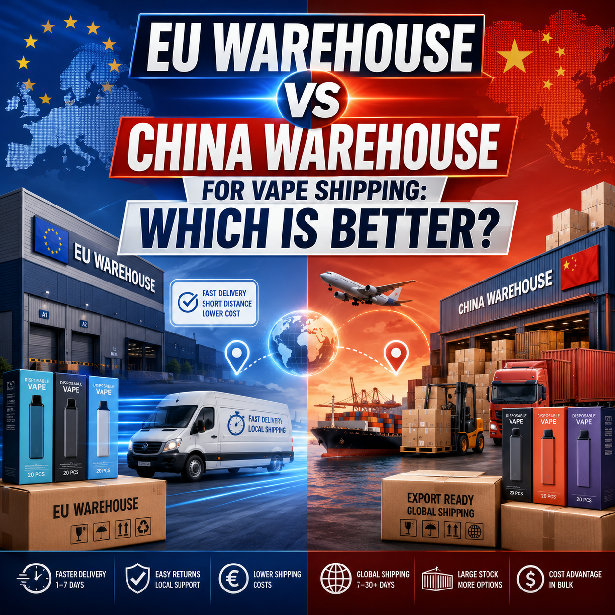 EU Warehouse vs China Warehouse for Vape Shipping